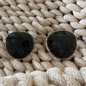 Ray-Ban Gold Frame Sunglasses with Dark Lenses